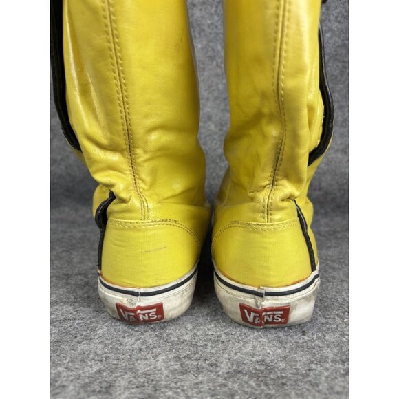 Vans Dasan Boots Womens Size 7.5 Yellow Skull Crossbones Rain Mid Calf Gothic - Picture 5 of 8
